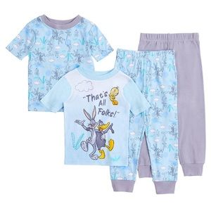 Looney Tunes 4-Piece Tops & Pants Pajama Set - size 4T